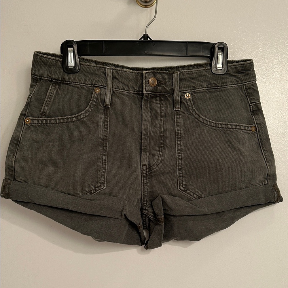 We The Free Dark Army Green Jean Shorts, 27